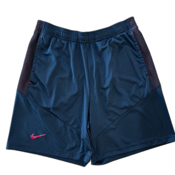 Nike Dri-Fit Sideline Performance Shorts M Black Red 7" Unlined Pockets Athletic - Picture 2 of 7